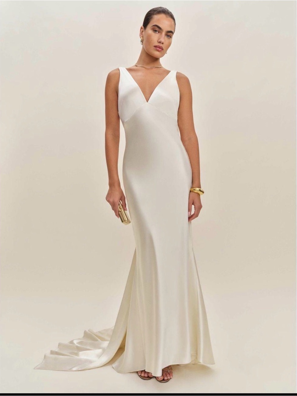 NWT Reformation Margot Silk Dress Ivory Size 4 Bridal Wedding Gown